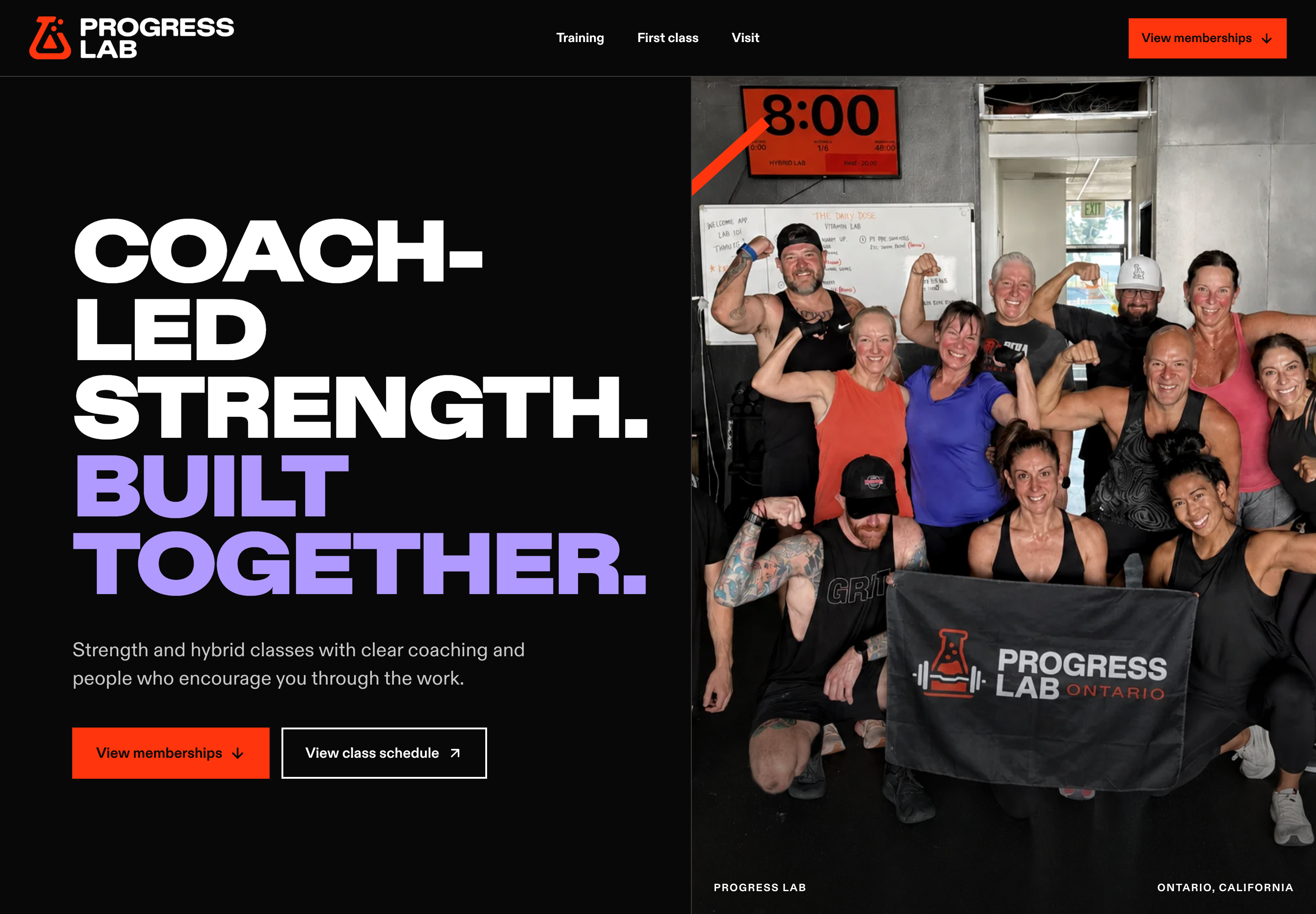 Progress Lab website layout example at desktop size